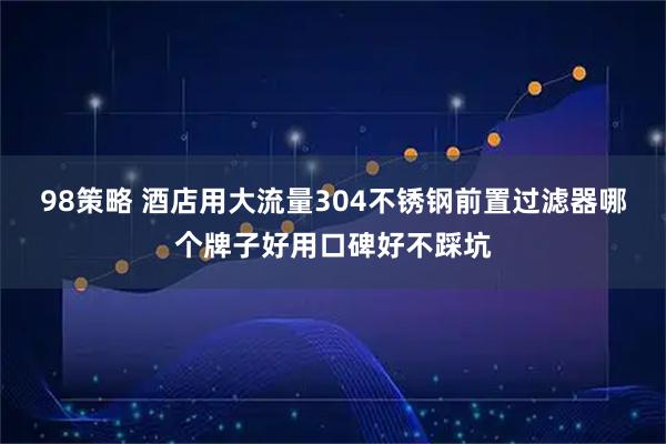 98策略 酒店用大流量304不锈钢前置过滤器哪个牌子好用口碑好不踩坑